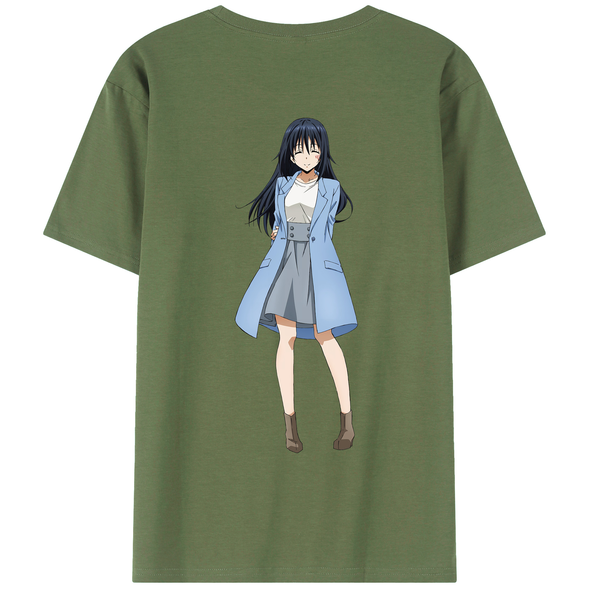 （画像用） 転スラ Regarding Reincarnated to Slime 綿100％ メンズ半袖Tシャツ（バックプリント） 通気性